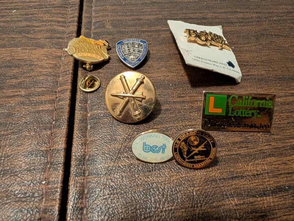 7 Disney, Military and California lottery pins