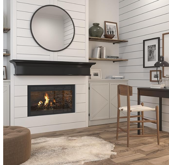 Pearl Mantels 60" Henry MDF Fireplace Mantel Shelf 610-60B - Black