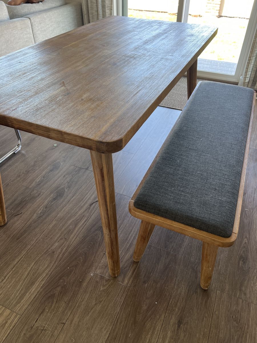 Dining table and bench