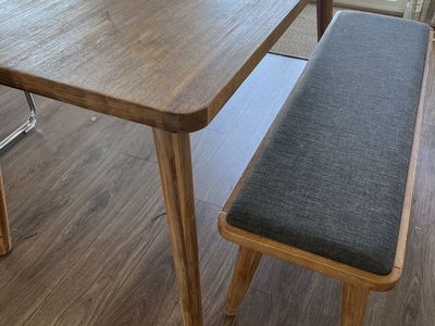 Dining table and bench