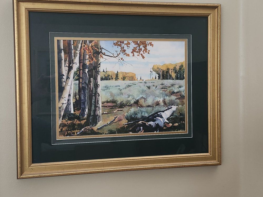 Wallace Lee Original Framed Painting "Fall Aspen" Signed Landscape Art