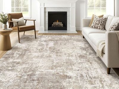 NEW 8x10 Modern Abstract Contemporary Home Enthusiasts Aged- - Beige Brown