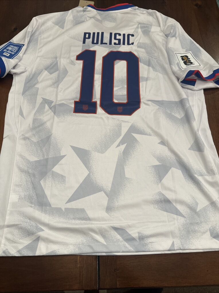 Pulisic #10 soccer Jersey USA fIts 2XL /3XL Slimfi