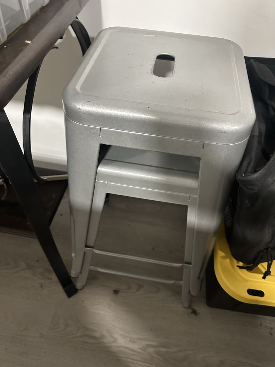 Stools are metal