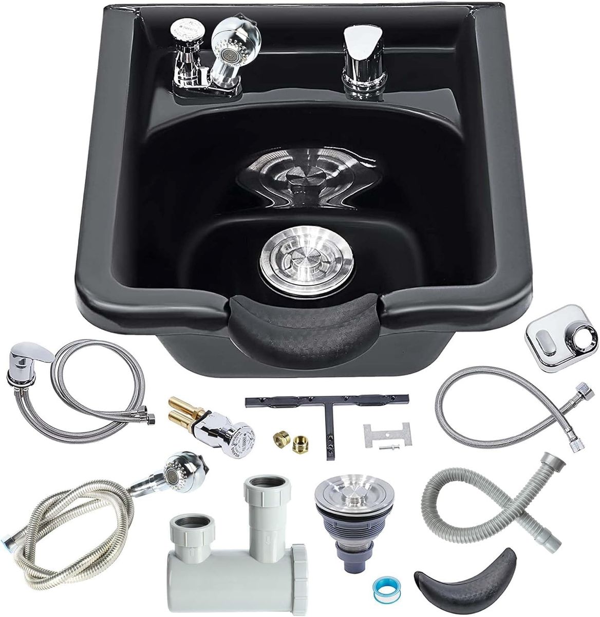 Wall Mounted Black ABS Plastic Shampoo Bowl for Salon