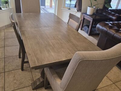 Dining room table and chairs with bench $450