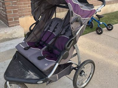 Baby Trend Expedition Double Jogger Stroller - Gray/Purple - Tandem Twin Stroller