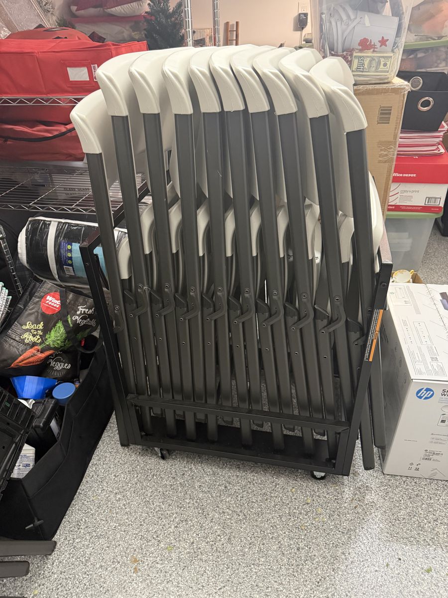 Lifetime Folding Chairs w/Storage Cart