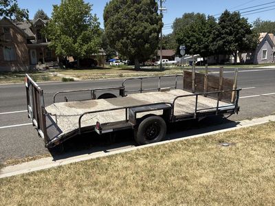 Utility Trailer - Flatbed, Single Axle with Wood Sides and Rear Ramp