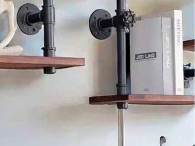 Industrial pipe shelf wine rack