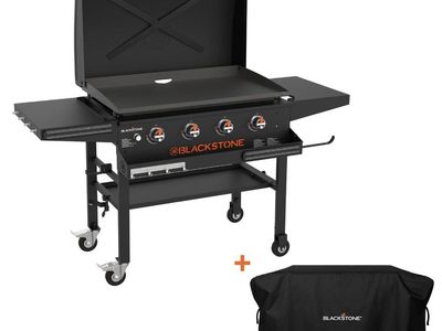 Blackstone 36in. Griddle with Hinged Hood, Front Shelf and Soft Cover 1713585 #91857