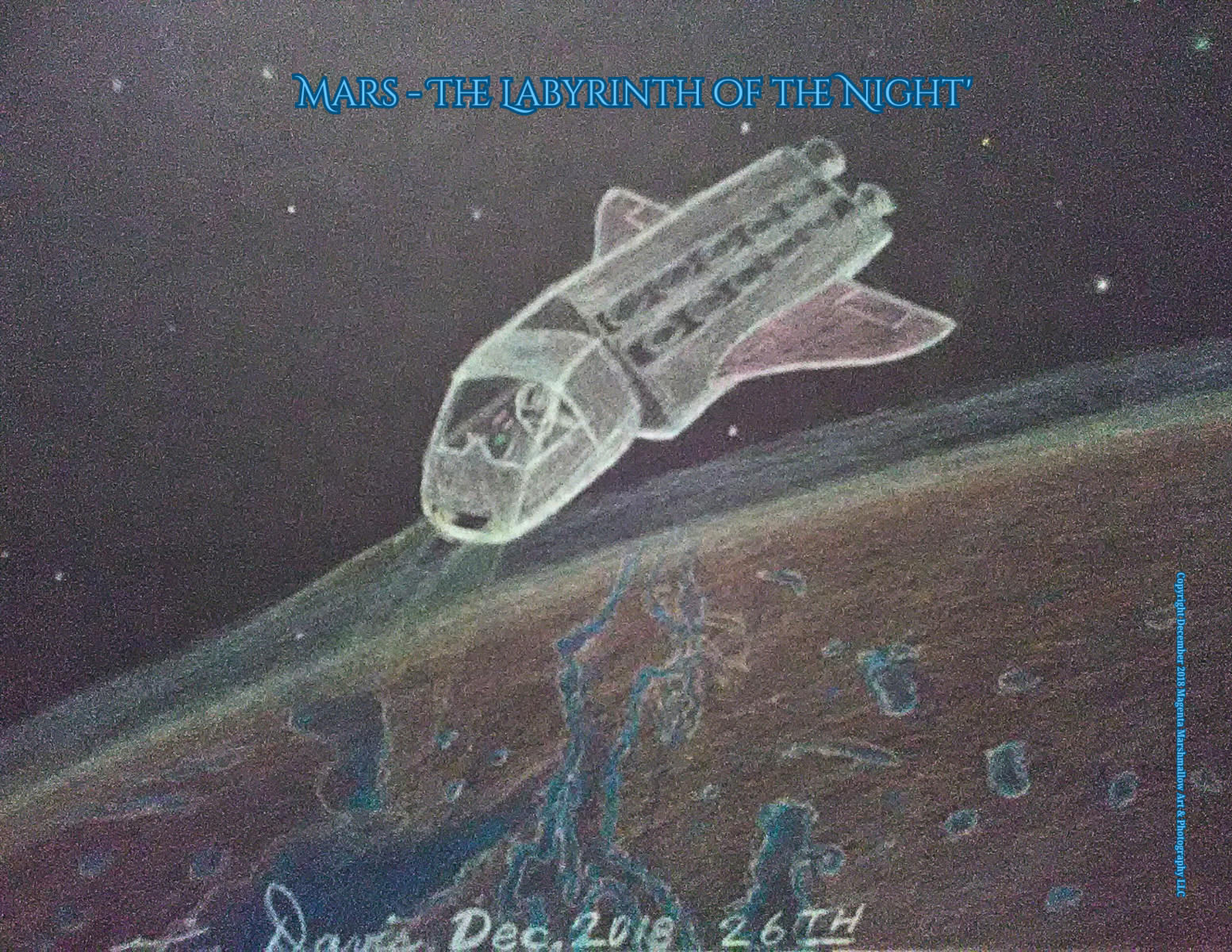 Mars - The Labyrinth of the Night - Fleece Blanket ( Large )