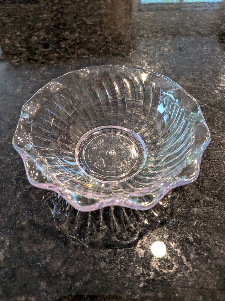 Clear Plastic Fluted Dessert Candy Bowls with Ruffled Rim - 36 count