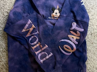 Walt Disney World 50th Anniversary Spirit Jersey Purple Tie-Dye Mickey Minnie Castle Size M