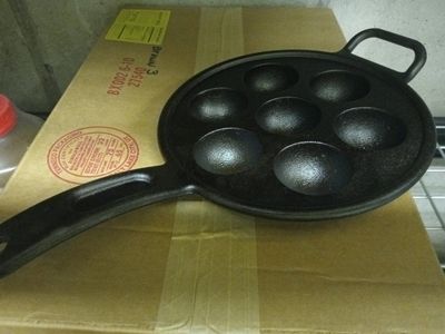 Cast Iron Ebelskiver Aebleskiver Pan 7 Mold Round Skillet Handle