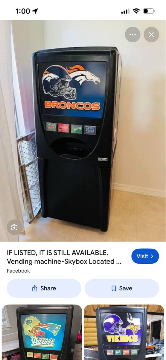 Maytag Skybox vending machine with cars Denver bronco