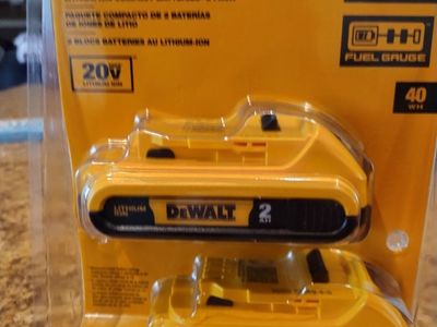 DeWalt 20v -2 AH - 40 WH lithium ion batteries