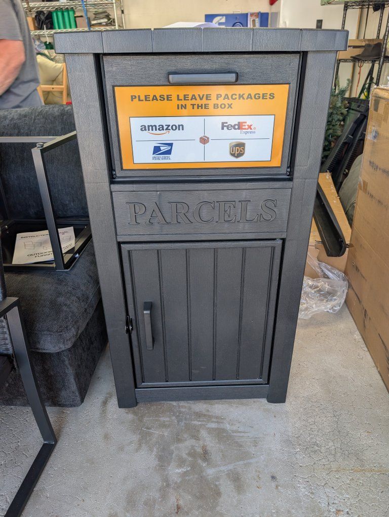 Large Outdoor Parcel Drop Box Weatherproof Package Delivery Storage Bin