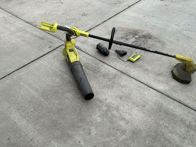 Ryobi 40V Cordless String Trimmer & Leaf Blower Combo with Battery and Charger