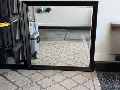 Black Framed Wall Mirror 46x46 Inches