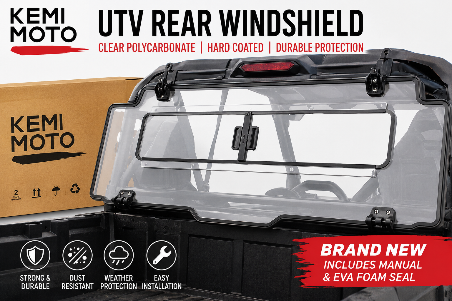 Kemimoto UTV Rear Windshield – Brand New