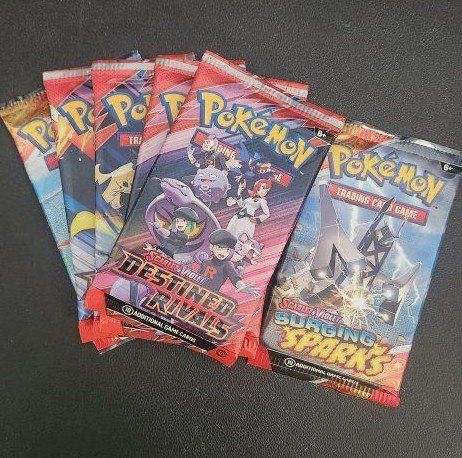 Pokemon Trading Card Game Booster Packs - Destined Rivals (x4) & Surging Sparks (x2) - 6 Pack Lot