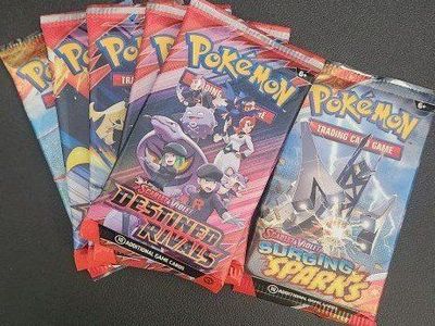 Pokemon Trading Card Game Booster Packs - Destined Rivals (x4) & Surging Sparks (x2) - 6 Pack Lot