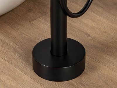 Woodbridge Matte Black Floor Mount Tub Faucet with Hand Shower
