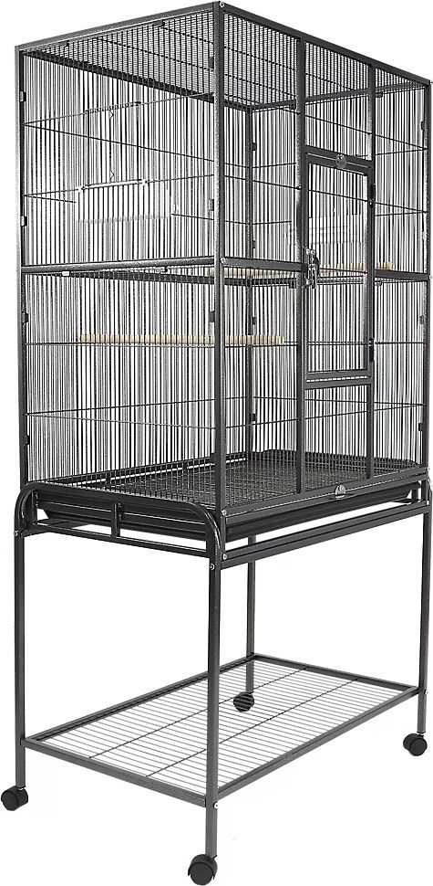 A&E Cage Company Flight Bird Cage & Stand, Black