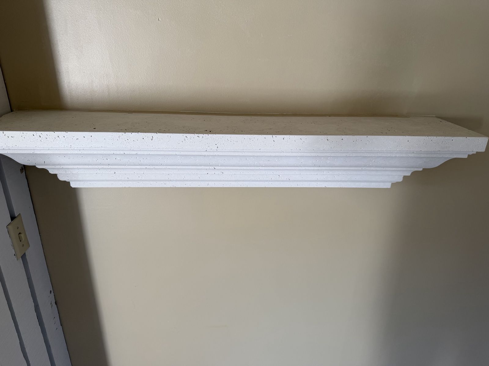Set of three 46" Plaster Wall Shelves - Decorative White Mantels/Shelving Units