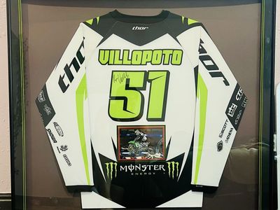 Framed Autographed Ryan Villopoto #51 Thor Monster Energy Motocross Jersey
