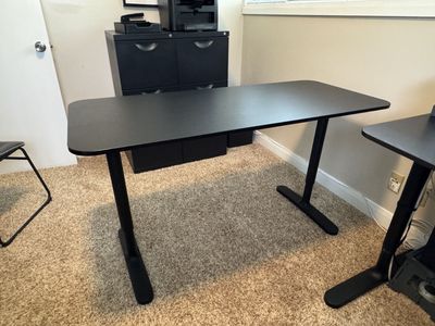 IKEA Bekant Adjustable Height Home Office Desk - 55 Inches, Black