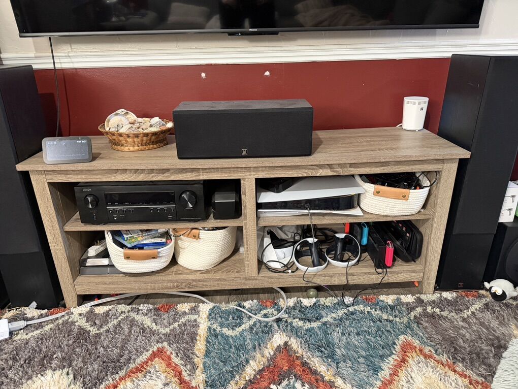 Solid TV Shelf, 58wx23h Great Condition!