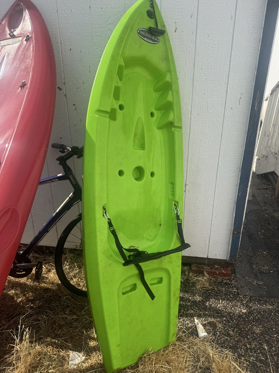 Bright Green Sit-On-Top Kayak with Backrest Straps