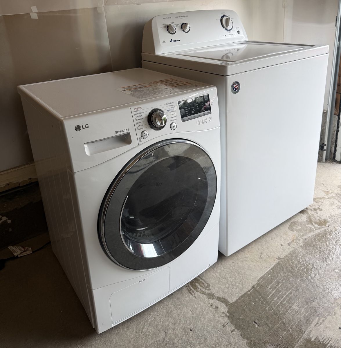 Amana Top Load Washer LG Compact Electric Dryer