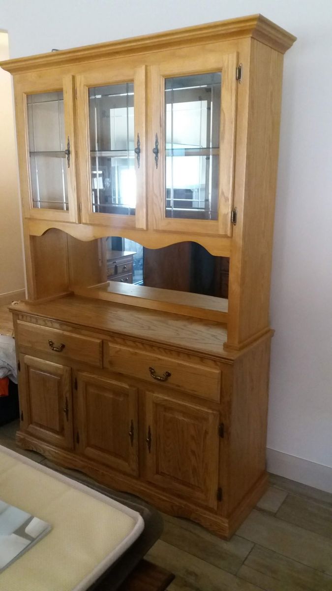 Solid Oak China Buffet Hutch