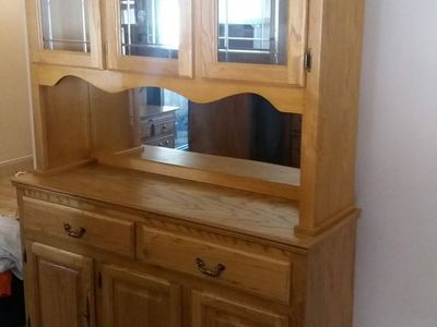 Solid Oak China Buffet Hutch