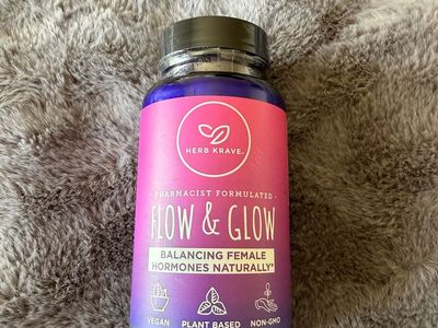 Herb Krave Flow & Glow Balancing Female Hormones, Vegan, Plant Based, Non-GMO, 60 Capsules
