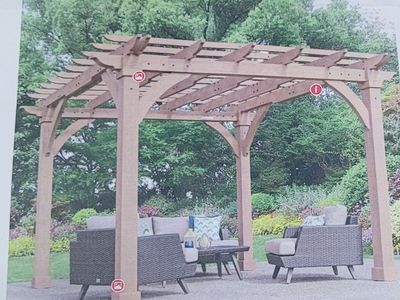 NEW IN BOX-wood 12x12 Pergola