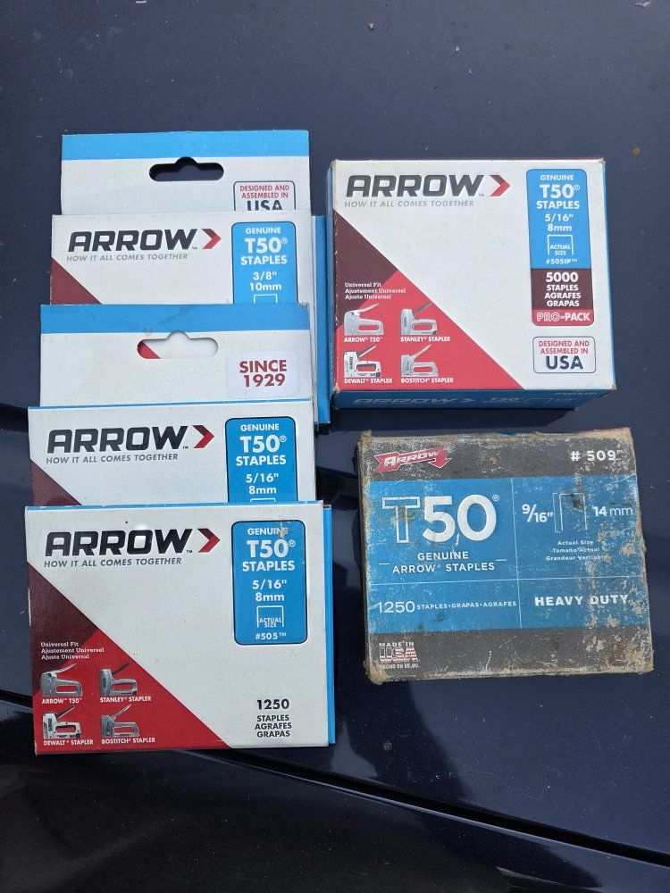 Arrow Genuine T50 Staples Multi-Pack: 3/8" (10mm), 5/16" (8mm), 9/16" (14mm) for T50 Staplers