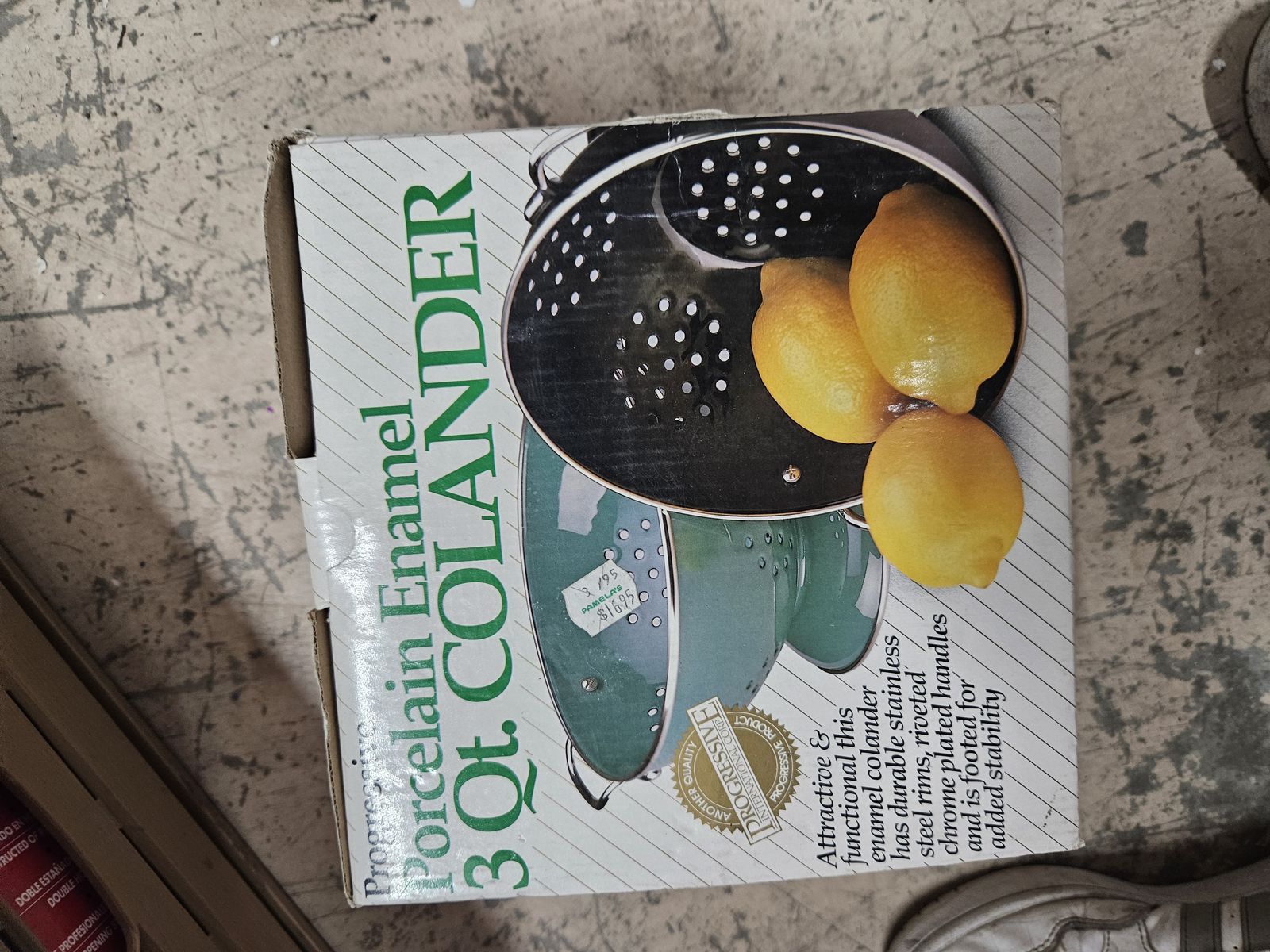 Progressive Porcelain Enamel 3 Qt Colander in Green