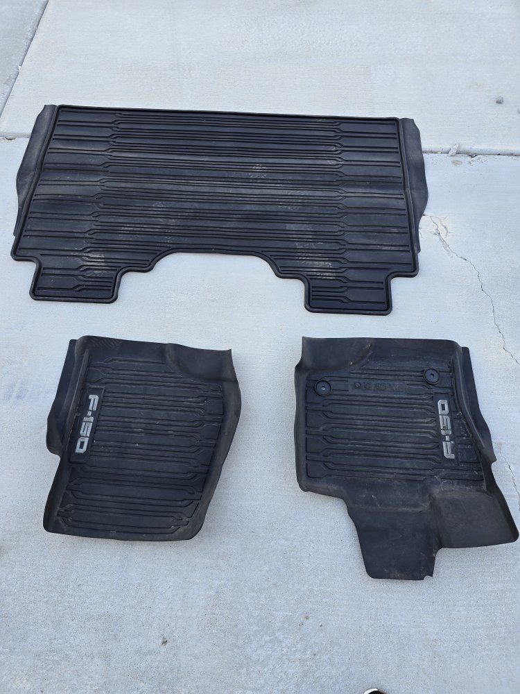OEM Ford F-150 All-Weather Rubber Floor Mats Set - Black