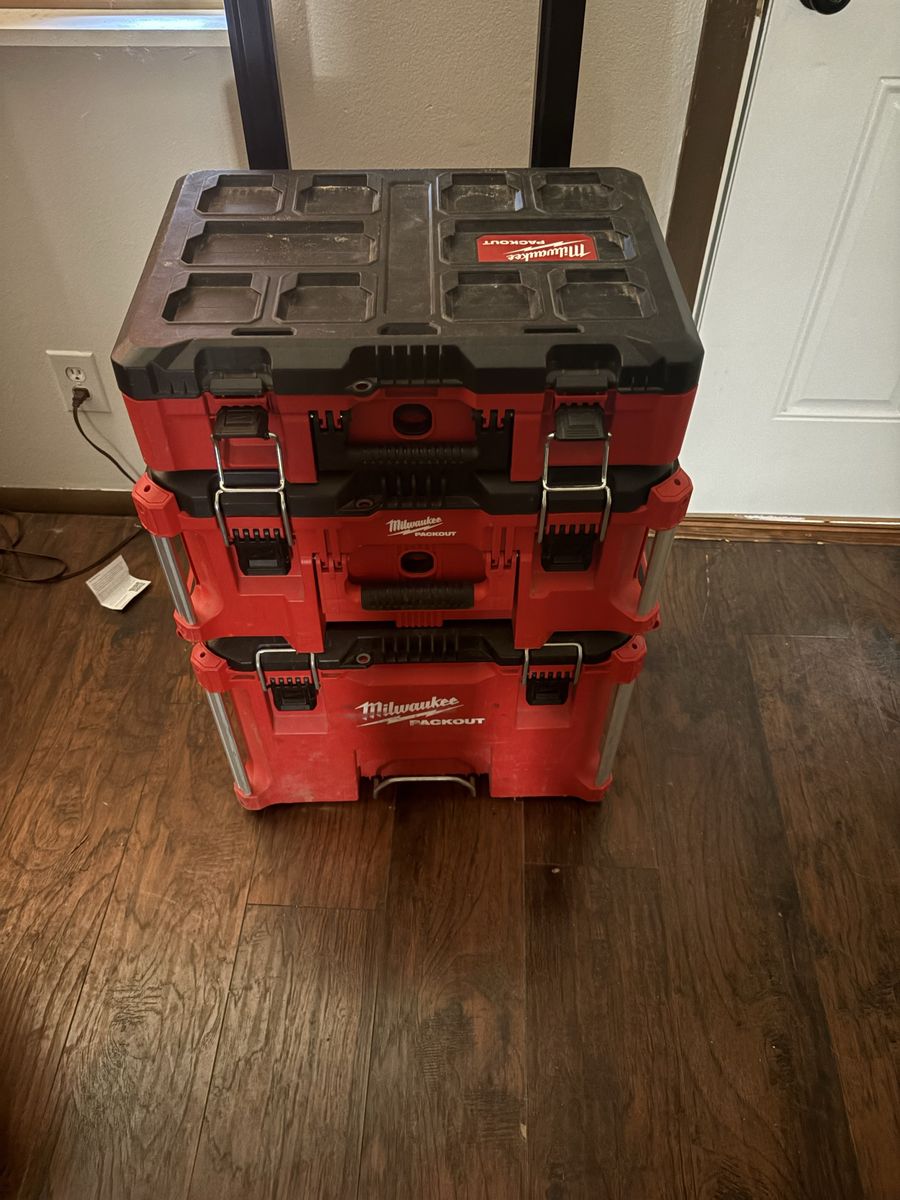 Milwaukee PACKOUT   3-Piece Modular Tool Box Storage System Combo $325obo