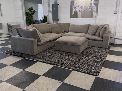 COSTCO SEREEN 6-PIECE FABRIC MODULAR SECTIONAL, CLOUD COUCH, TAUPE!!