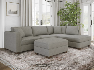 BACK TO SCHOOL SAVINGS – THOMASVILLE WALSEN SECTIONAL WITH STORAGE OTTOMAN