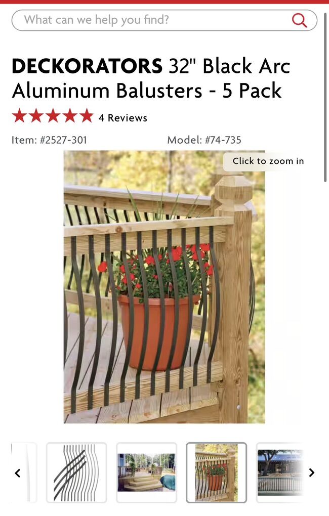 10- DECKORATORS 32 Black Arc Aluminum Balusters