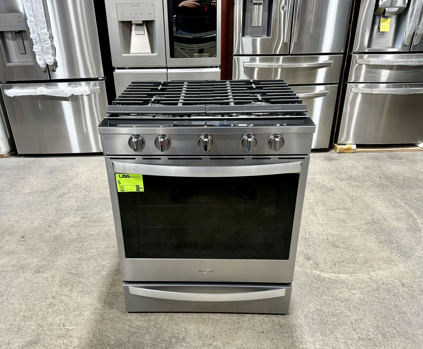 WHIRLPOOL SMART GAS RANGE IN FINGERPRINT STAINLESS STEEL