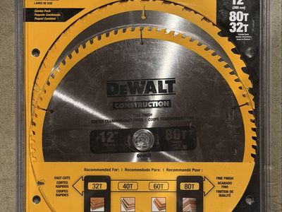 DEWALT 12-in 80T and 12-in 32T Thin Kerf Saw Blade Combo DW3128P5 Brand New, Never Opened