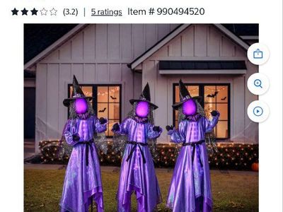 Pre-Lit Animated Witches Set of 3 Outdoor Decor New in box