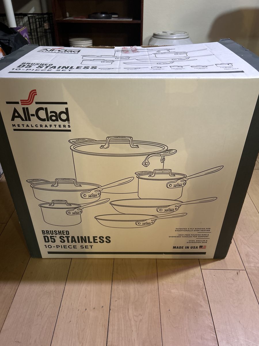 All-Clad Brushed D5 Stainless Steel 10-Piece Cookware Set